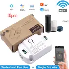 10 шт., Wi-Fi, интеллектуальный выключатель Smart беспроводной пульт дистанционного управления переключатель для XiaoMi Domotica выключатель света модуль контроллера сигнализации умный дом Alexa Google Home