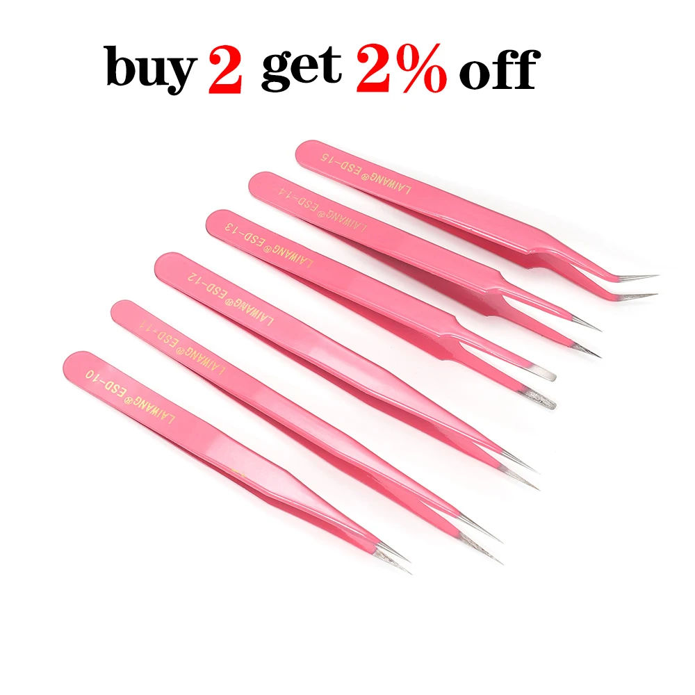 1 шт. антистатический Розовый Пинцет из нержавеющей стали | Украшения и