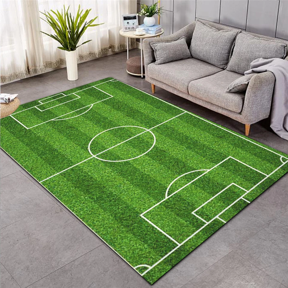 

Baseball Green Football Carpet Kids Room Soccer Rug Field Parlor Bedroom Living Room Floor Mats Children Large Rugs Home Mat
