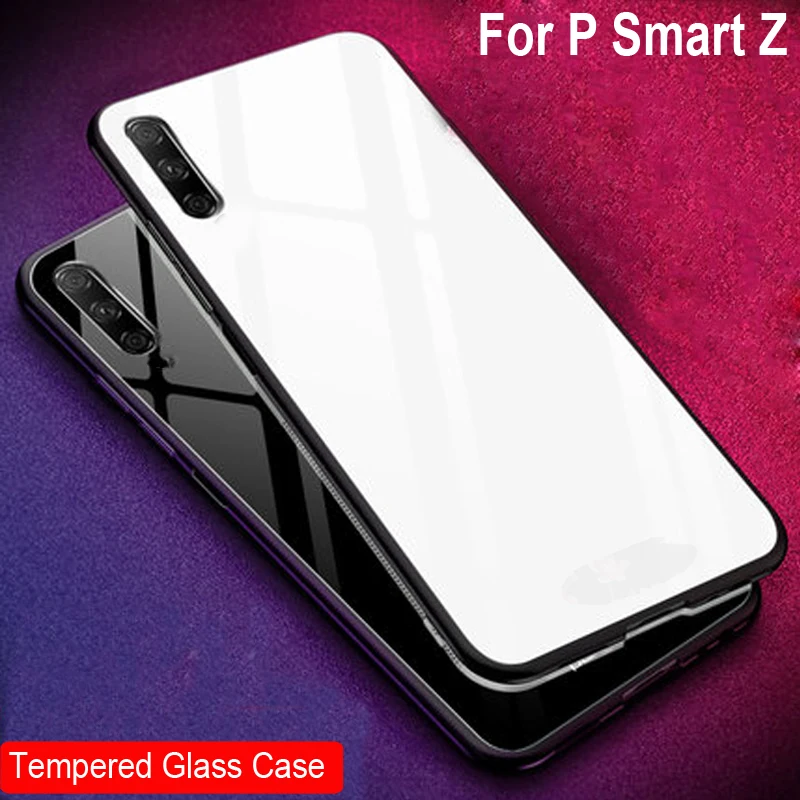 Чехол из закаленного стекла для Huawei P Smart Z градиентный цвет задняя крышка мягкие