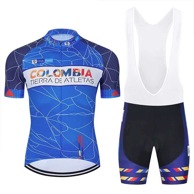 

2021 Pro Team Colombia Cycling Jersey 9D Set Blue Bicycle Clothing Ropa Ciclismo Mens Quick Dry Bike Wear Short Maillot Culotte