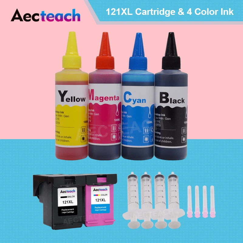 Чернильный картридж Aecteach для принтеров HP 121XL Deskjet F4213 F4275 F4283 D2563 400 мл | Компьютеры и