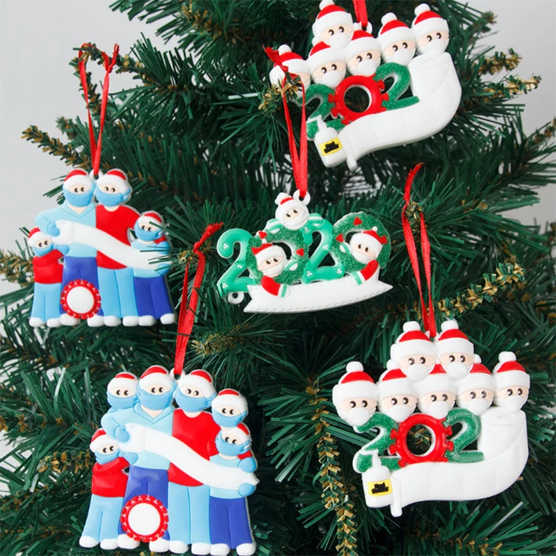 

Christmas Tree Snowman Hanging Pendant Ornaments Christmas DIY Name Blessings Soft Clay Mask Natal Kerst Home Decor Navidad 2020