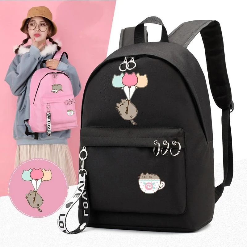 Школьные рюкзаки IMIDO Punsheen с изображением кошки аниме кавайные школьные сумки для