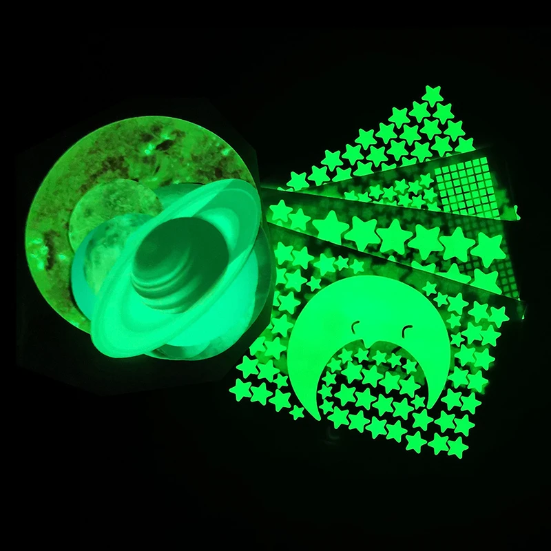 1 Набор светящиеся наклейки на стену с девятью планетами и звездами | Дом сад