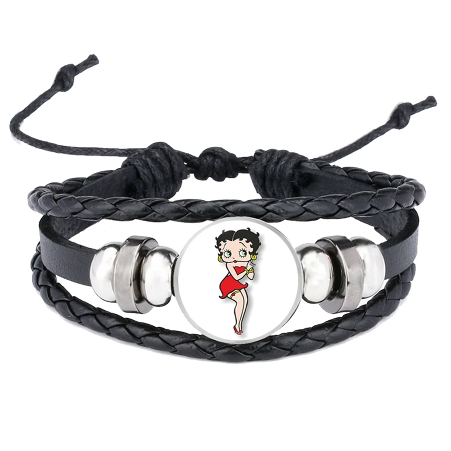 Новые браслеты Betty Boop Харадзюку милый кожаный браслет с мультяшным рисунком