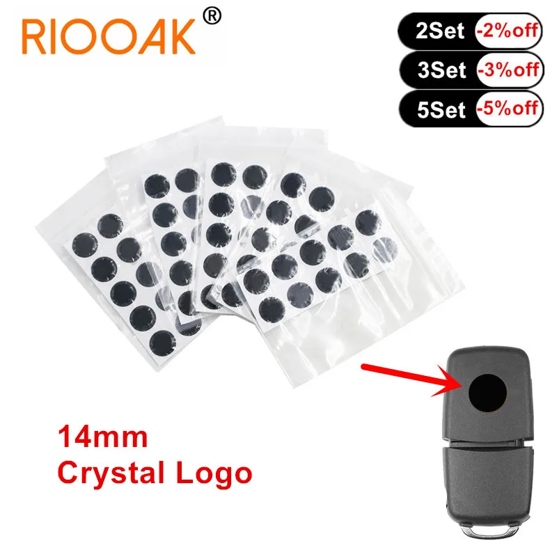 

10/30/50pcs 14mm Resin Gel Crystal Car Key Logo Folding Flip Remote Key Logo Key Emblem for KD/VVDI Xhorse Remote Car Key