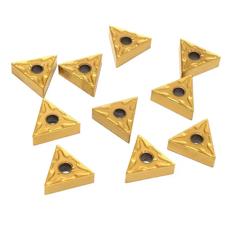

10pcs/Box Blade Tips Inserts Carbides TNMG 160404 Kits 16x5mm Goldens Durables