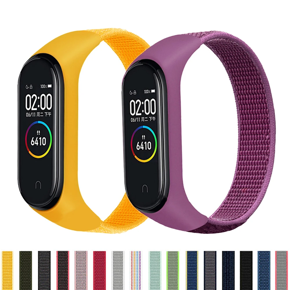 Ремешок нейлоновый для Mi Band 5 сменный Браслет Для xiaomi band спортивный браслет miban 4 3