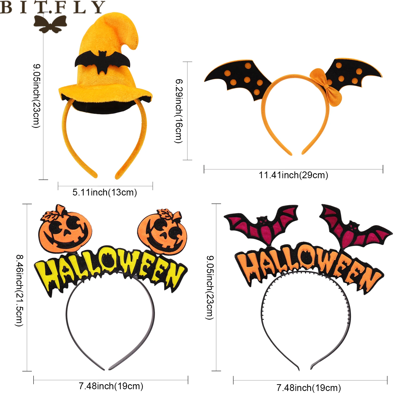 

1pcs Halloween Skeleton Spider Bat Pumpkin Hat Headwear Headband Hoop For Halloween Cosplay Party Props Supply Kids Gift