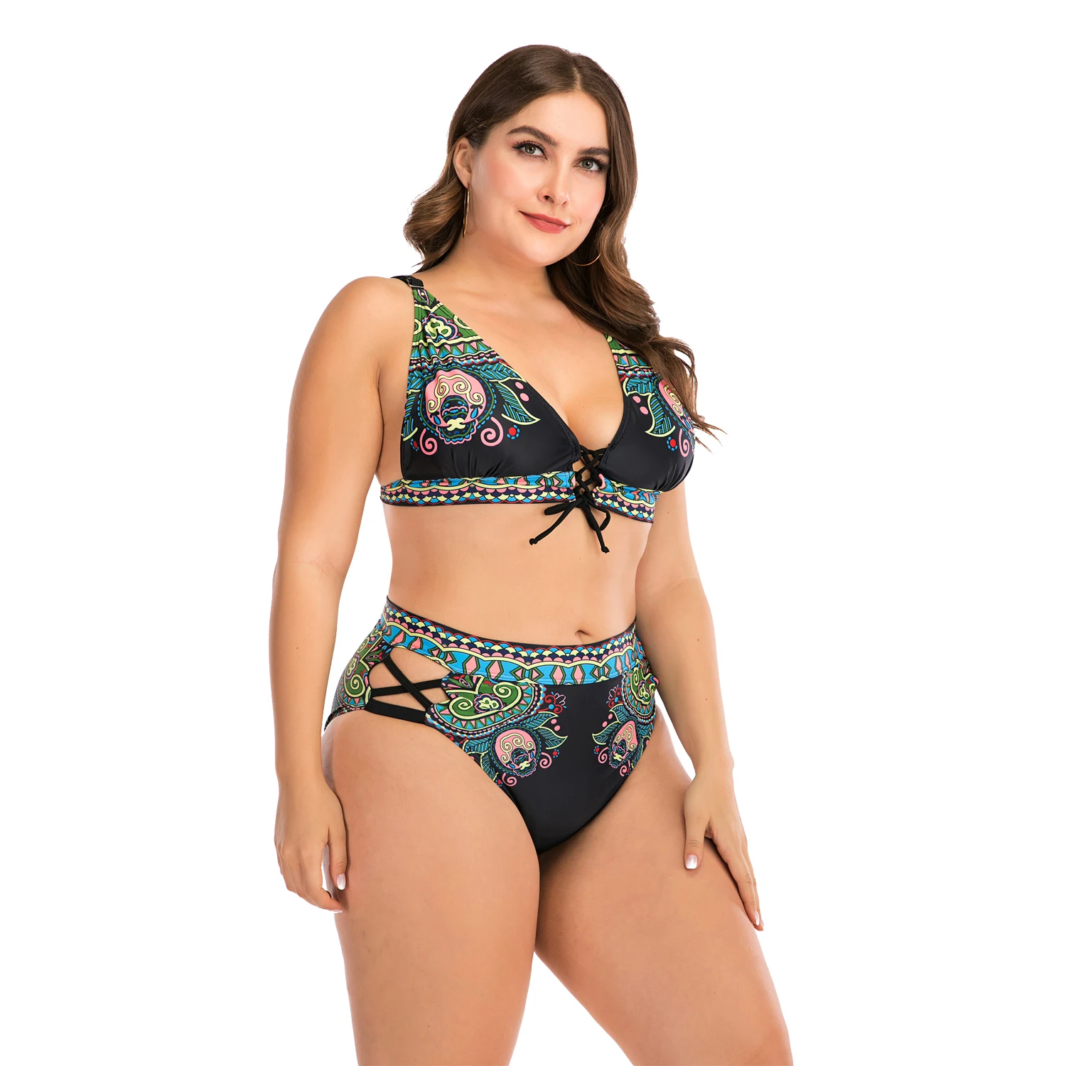 Женский купальник размера плюс из двух частей 2020 сексуальное бикини L 4XL большая