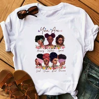 floral black queens print tee shirt femme graphic tees women 2021 summer black girl magic t shirt black lives matter shirt