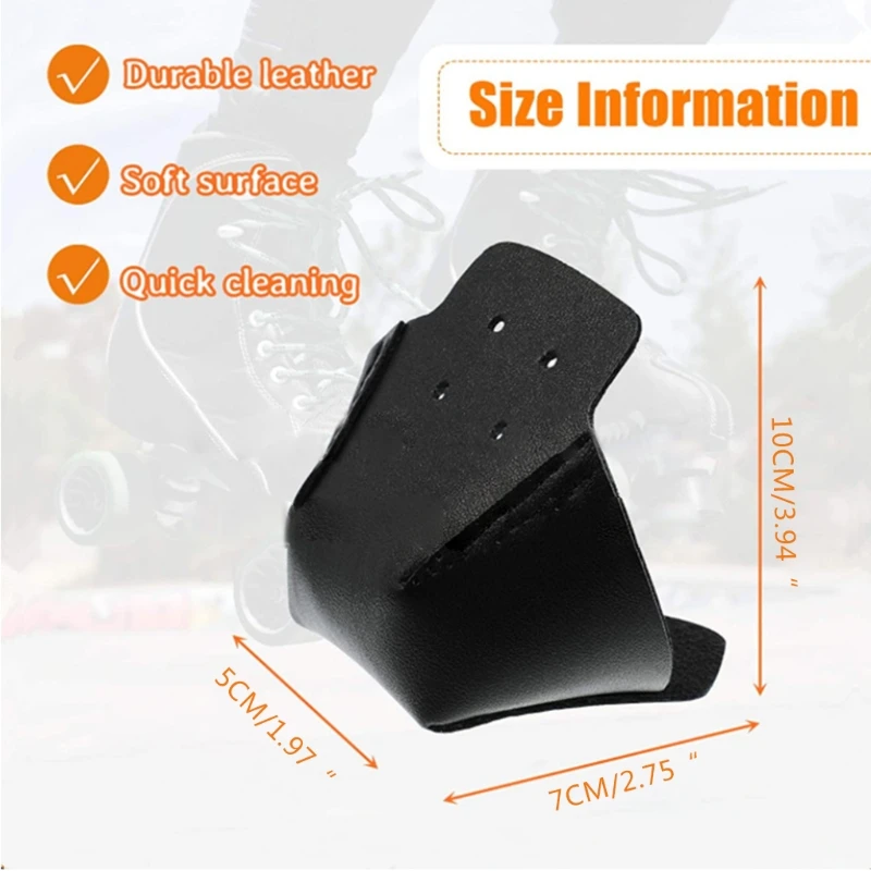 

X5QF 2 Pcs Artificial Leather Toe Guards Roller Skate Protectors Leather Roller Protector Toe Guard Protectors