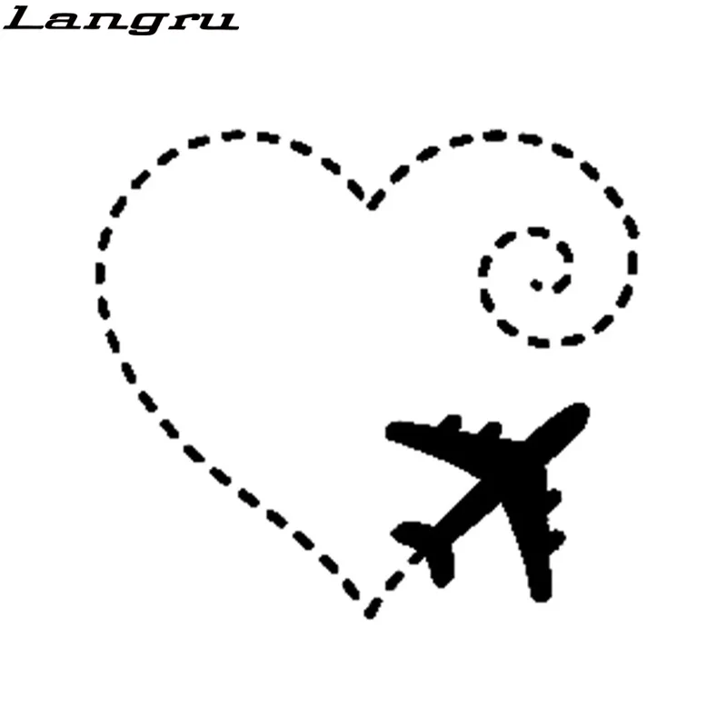 Langru 15 5 см * 13 9 самолет рисунок сердца вихревой любовь милые виниловые наклейки в