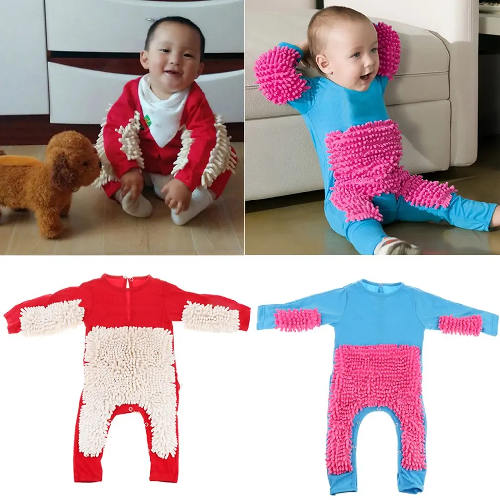 

Baby Mop Romper Newborn Clothes Crawling Jumpsuit Infant Cleaning Mop Suit Cleaning Mop Suit Baby Bodysuit