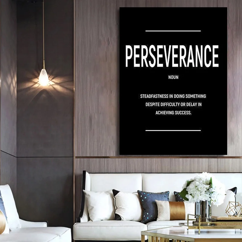 

Black and White Inspirational Quotes Canvas Painting Wall Art Decoration Posters and Prints for Living Room Décor Wall Pictures