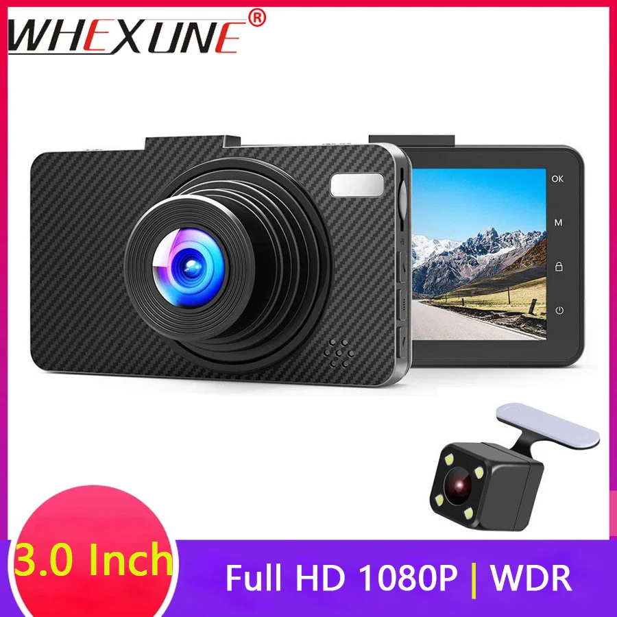 WHEXUEN Full HD 1080P Видеорегистраторы для автомобилей Камера Ночное видение 3 дюймов