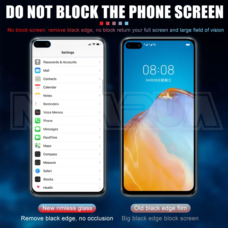 Закаленное стекло с защитой от трещин 9D для Huawei P30 P40 Lite E защитное P20 Pro P10 Plus P Smart Z S