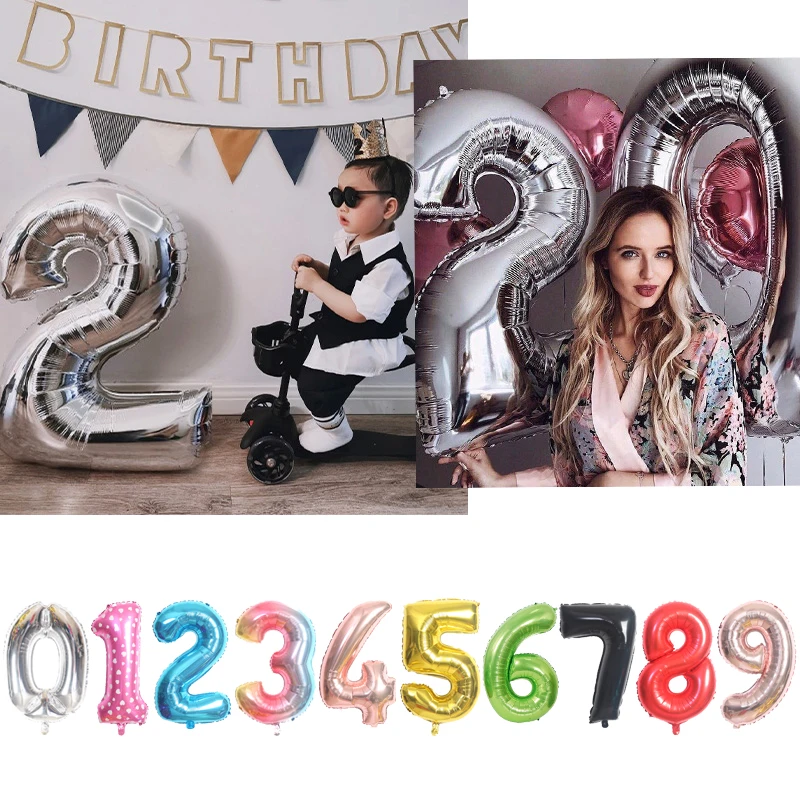 32/40 дюймов номер шары для свадьбы и дня рождения вечерние Декор Baby Shower поставки