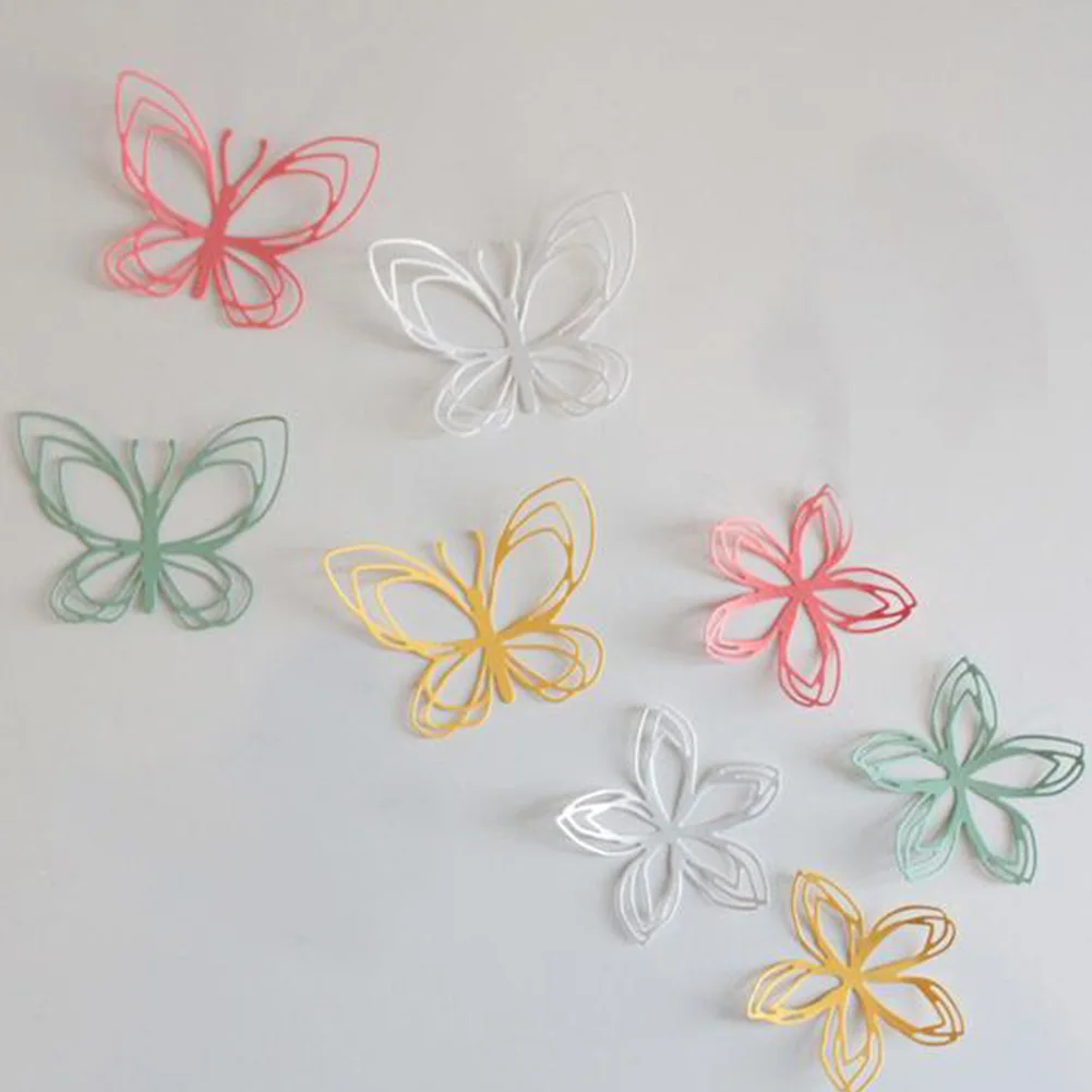 Бабочка цветок металлический Трафаретный вырубной Штамп для DIY Скрапбукинг