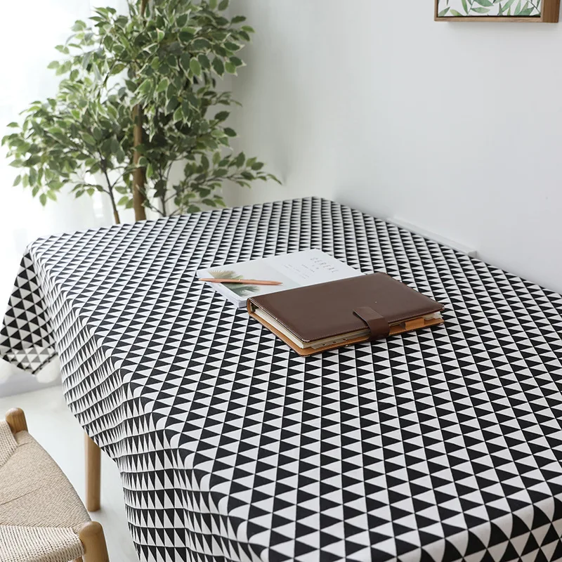 Черно-белые полосатые скатерти новый стиль декоративная элегантная
