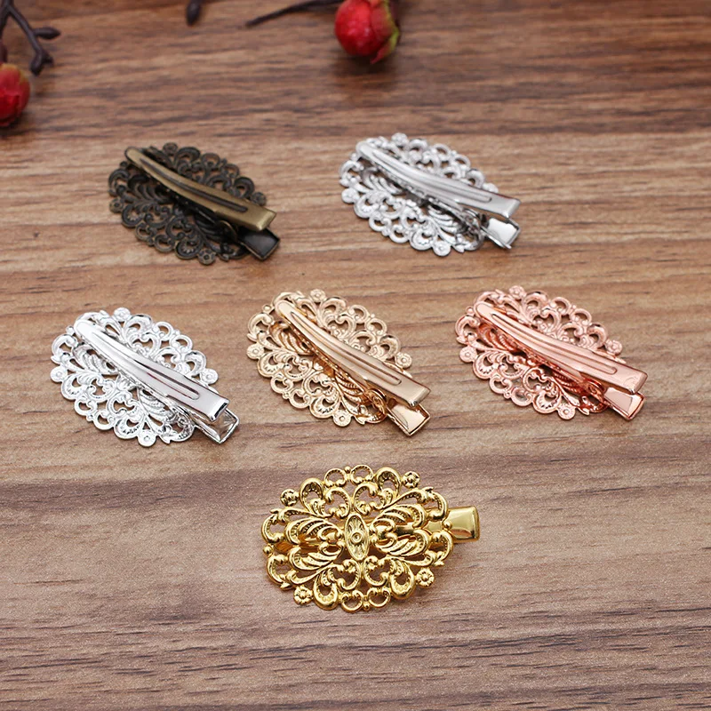 10 шт. заколки КРОКОДИЛЬЧИКИ для женщин 23 х31 мм|filigree flower|flower filigreemetal bobby pins |