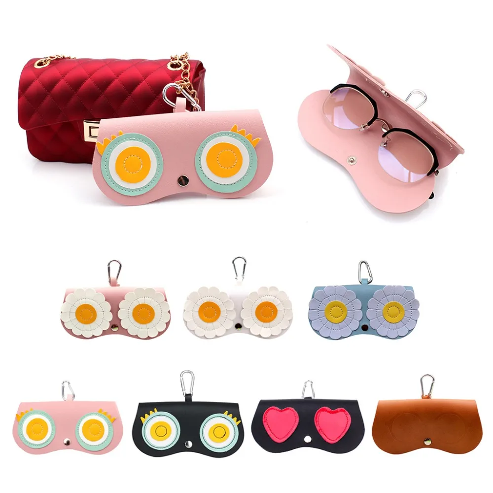 Children Cute Hard Eyeglasses Case Kids Sunglasses Box Hand Pouch for Protector Glasses Box Holder pineapple puppys print