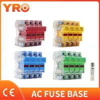 ac 1sets 4p colorful fuse base 690v with 10x38mm fast blow ceramic fuse core 0 5a 1a 2a 3a 4a 5a 6a 8a 10a 16a 20a 25a 32a ro15