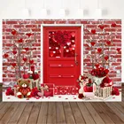 Mocsicka фон для фотосъемки с изображением красной кирпичной стены двери на День святого Валентина фоны для фотосъемки на свадьбу юбилей реквизит для фотосъемки