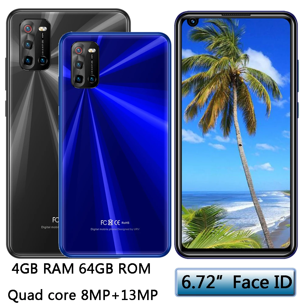 

4G RAM+64G ROM 6.72" Z18 Global Smartphones 8MP+13MP Front/Back Camera Face ID Quad Core Android Mobile Phone Celulares Unlocked
