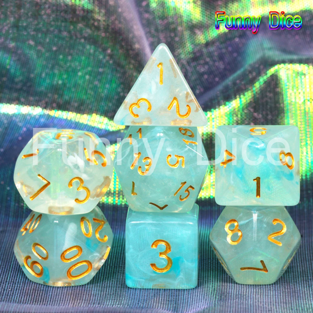 Новое поступление! Игральные кости многогранная Туманность 7 игра DnD D4 D6 D8 D10 D12 D20