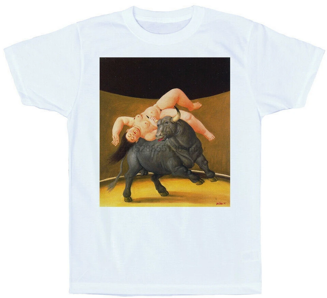 

Fernando Botero Rapto De Europa Painting Tops Tee T Shirt T-Shirt For Youth Middle-age The Elder