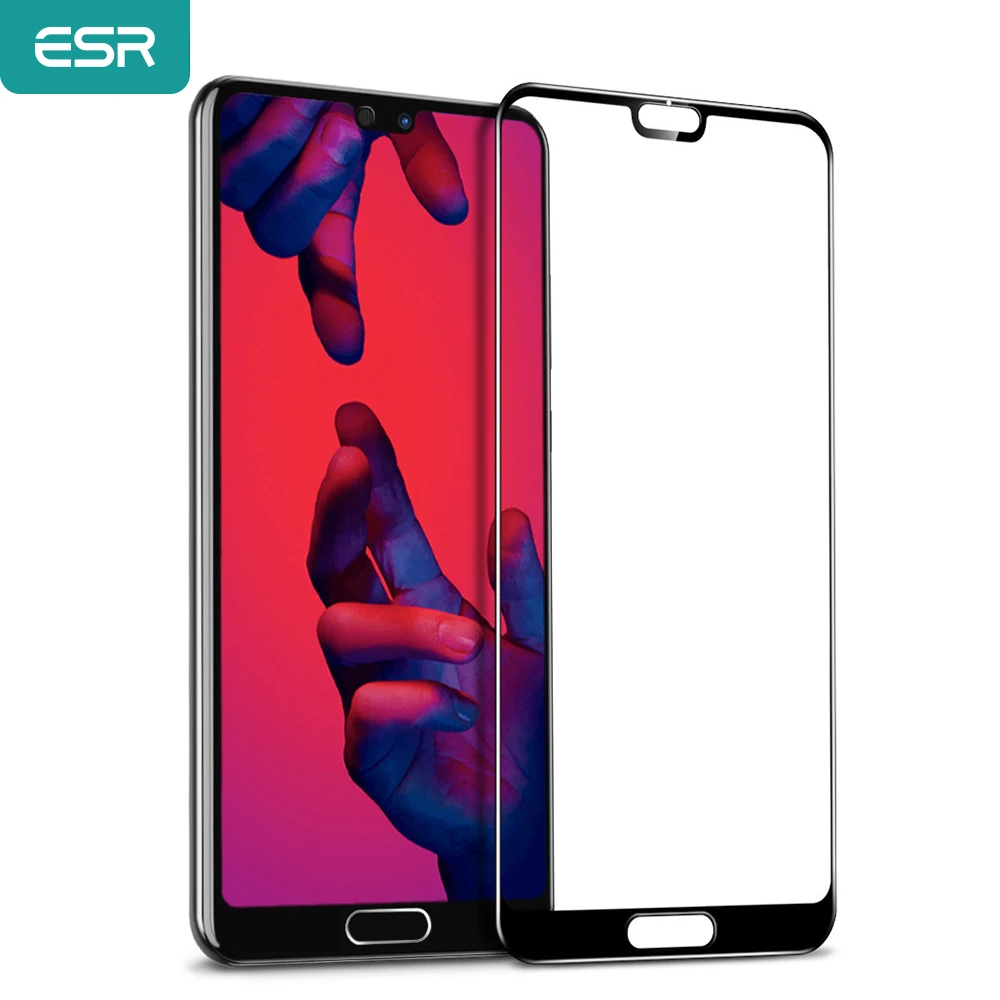 Защита экрана ESR для Huawei P20 Pro закаленное стекло 3X прочнее 9H 3D изогнутое