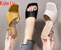 2021 design women elegant square sandaly toe thin high heels summer outdoor beach shoes gladiator 9cm ladies sandals
