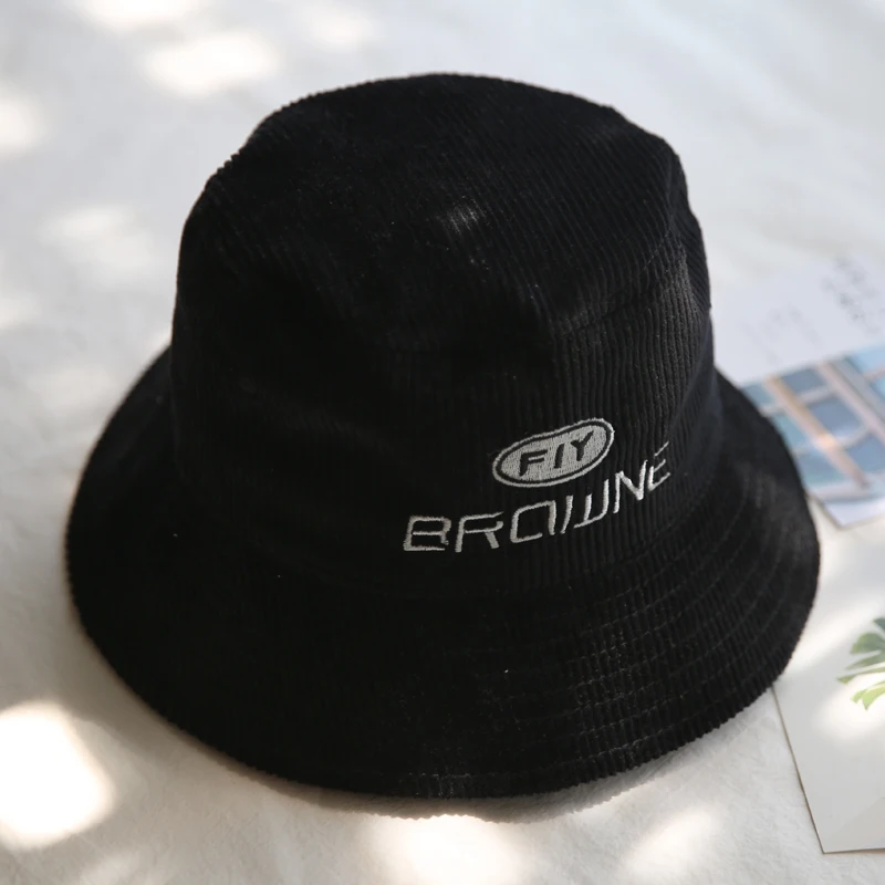 Женские корейские шапки с вышитыми буквами вельветовые для рыбаков студентов