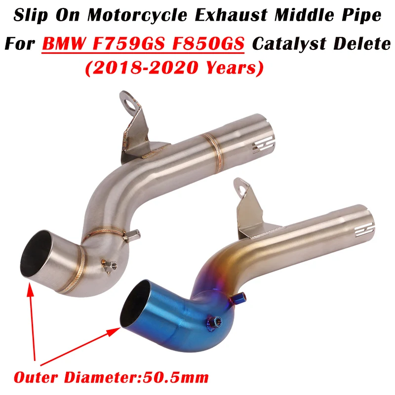 

Slip On Motorcycle Middle Link Pipe Catalyst Delete Eliminator Enhanced For BMW F750GS F850GS Exhaust Moto Escape Tube Modified