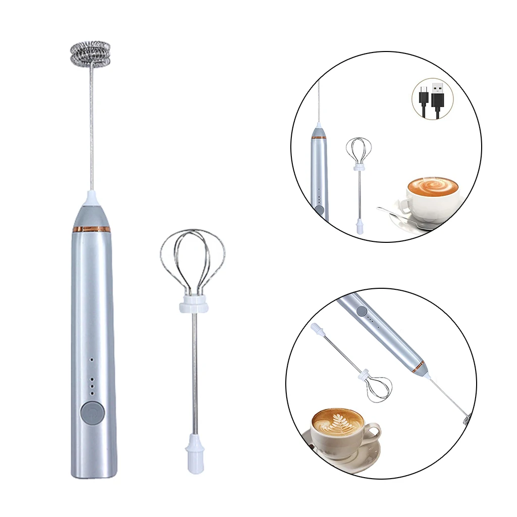 

2-in-1 Handheld Electric Milk Frother Milk Foam Maker Latte Foamer Blender