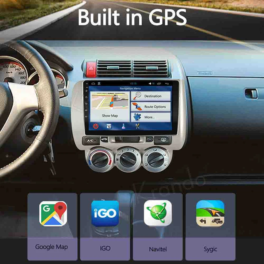

Krando Android 10.0 9" IPS Full Touch Car Multimedia Radio for Honda Fit Jazz 2004-2007 Audio DSP WIFI Navi headunit Carplay