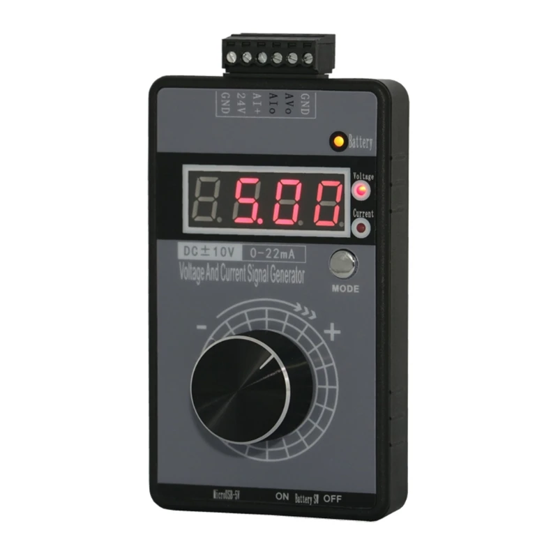 

High Precision Handheld Portable 0-10V 0-22mA Signal Generator Adjustable Current Voltage Analog Simulator With LED Display