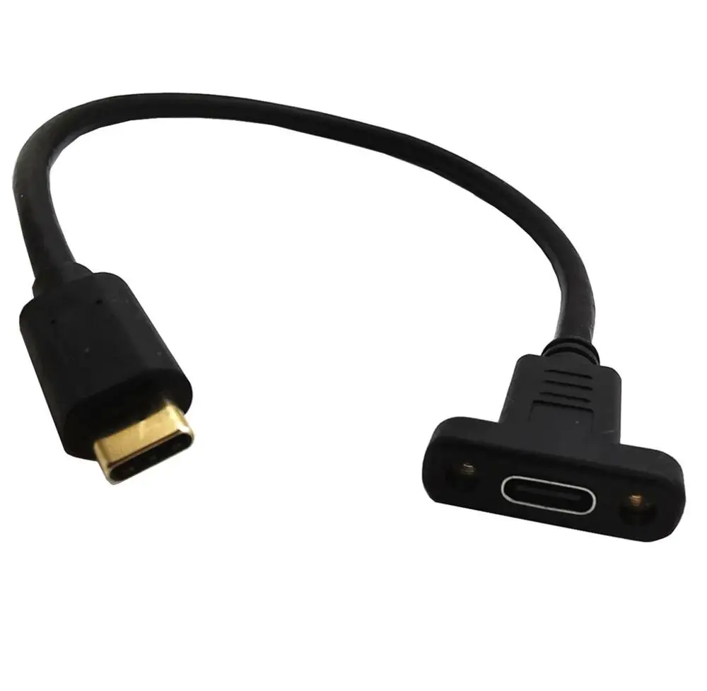 USB-C USB 3.1 Type C Male to Female Extension Data &amp Charging Cable with Panel Mount Screw 30cm | Электроника