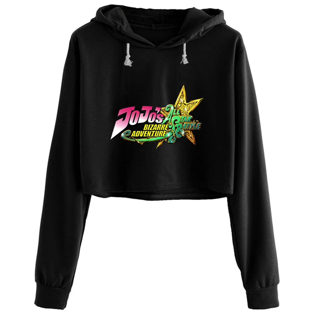 

Jojos Bizarre Adventure Crop Hoodies Women Kpop Korean Y2k Kawaii Pullover For Girls