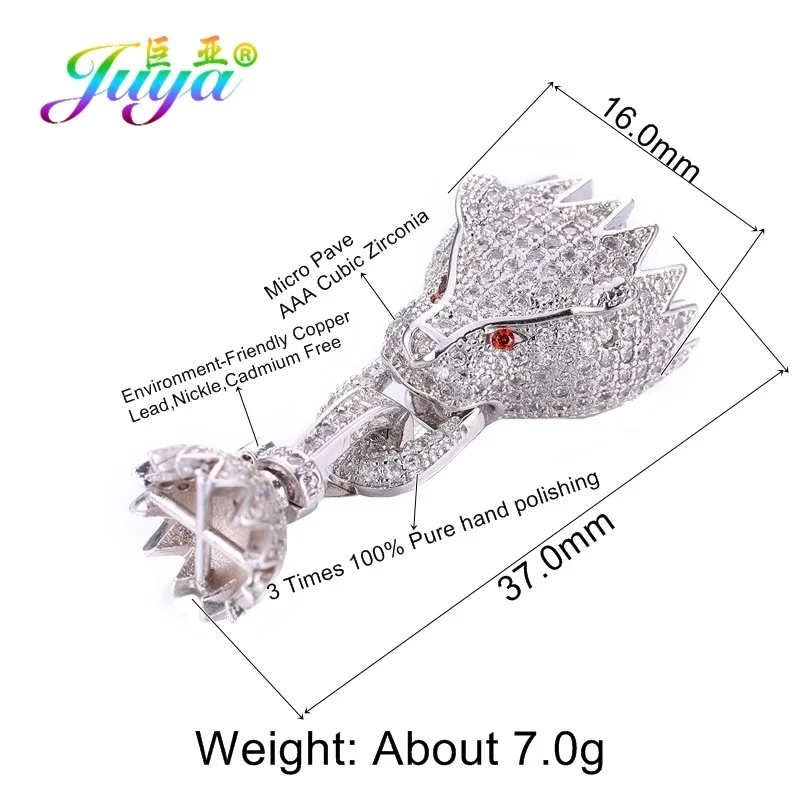 White Gold Red Eye Juya DIY бусины ювелирные изделия застежки поставки Леопард застежка для закрывания Дракон застежки для натуральных камней Жемчуг Бисероплетение ювелирных изделий - Цвет: White Gold Red Eye