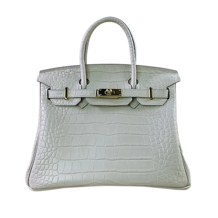 

Genuine Leather Crocodile Patterm Women Shoulder Bag Casual Tote Designer Handbags