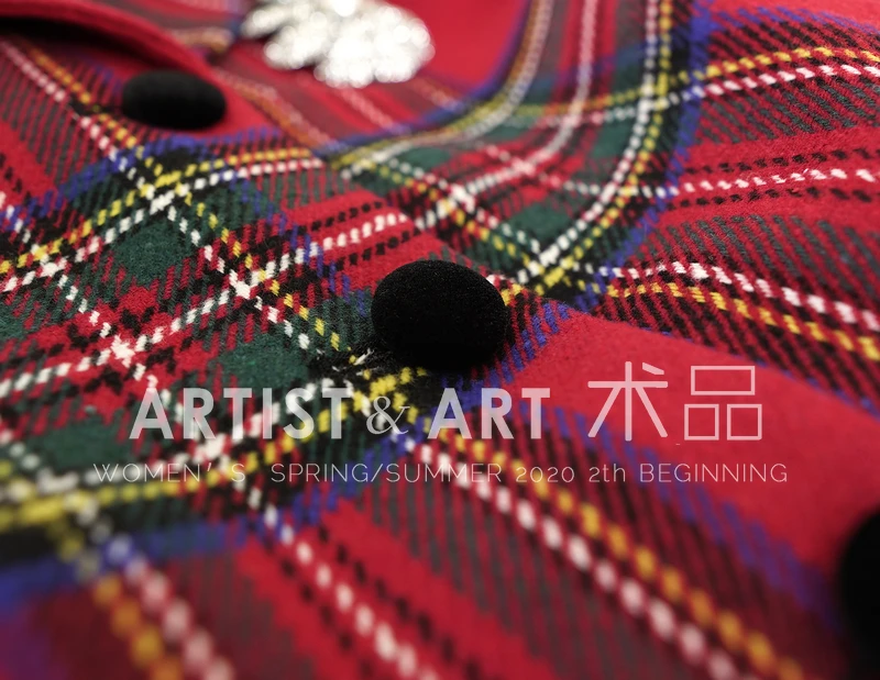 

Classic Red Plaid Wool Jacket+A-line Mini Skirt Two Piece Set 2020 Autumn Winter Clothes Vintage Elegant Two Piece Outfits