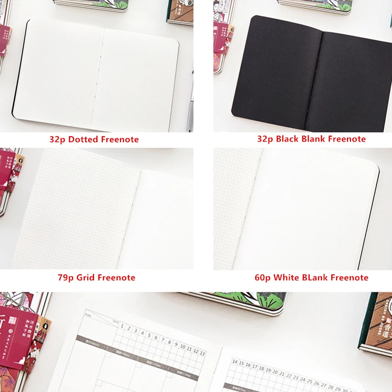 

4 PCS Hot Cute "Japanese Cat ver2" Monthly Planner Agenda Study Notebook Bag Diary Freenote Travel Journal Stationery Gift