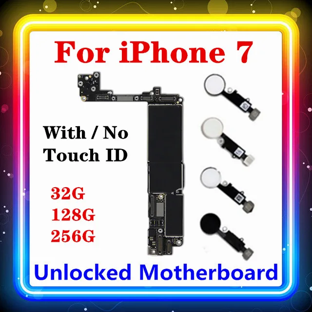 Материнская плата 32 ГБ 128 для IPhone 7 256 без Touch ID/с ID Iphone 4 дюйма материнская Чистая |