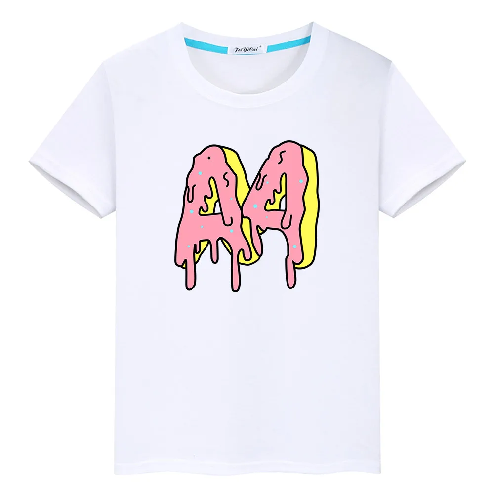 

4 Boys Girl Short Sleeve T Shirts 4 100% Cotton a4 Donuts Children's T-Shirt Tops Summer Kids Clothing