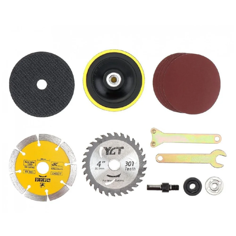 

12 Pcs/set 10mm Electric Drill Cutting Seat Conversion Tool Sandpaper Grinders With Converting Five-piece Set For Grinding / Cut