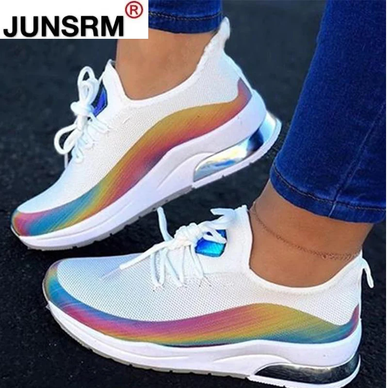 Women Lace Up Sneaker 2021 Woman Casual Mesh Spring Autumn Women's Breathable Ladies Comfortable Female Vulcanize Shoe Plus Size