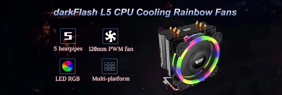 Aigo cpu Cooler RGB 120 мм cpu Cooling 4Pin PWM вентилятор кулер теплоотвод Intel LGA/115X/775/AM3/AM4 PC Вентилятор охлаждения компьютера радиатор